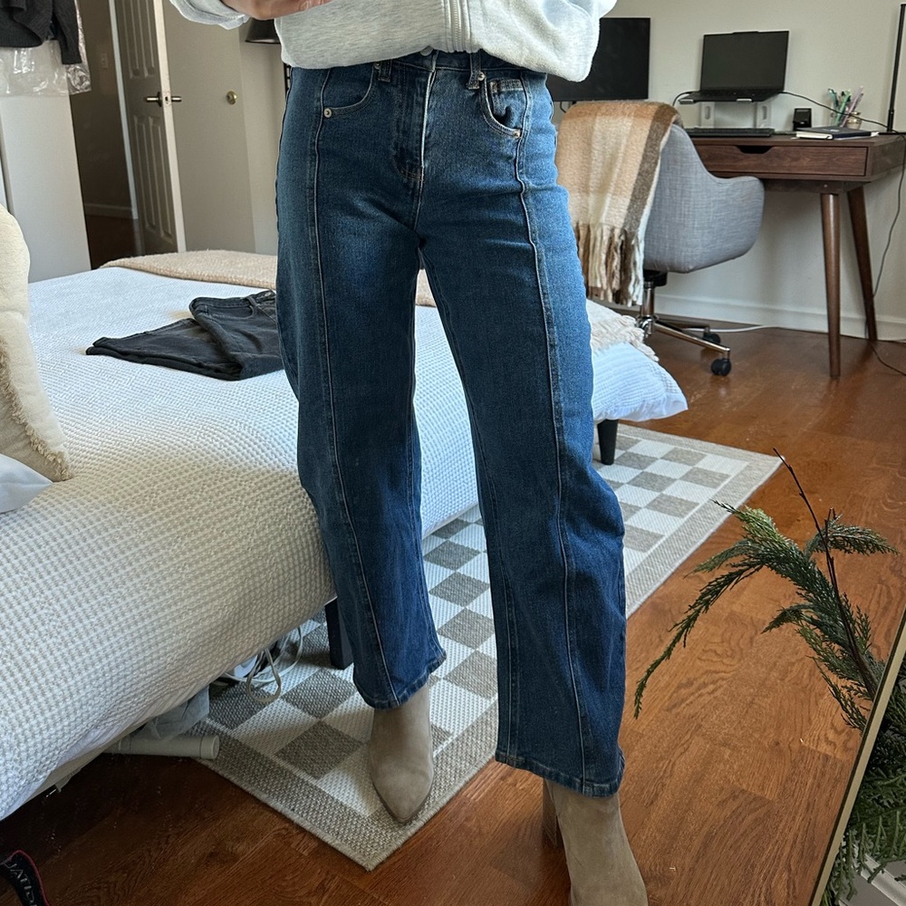 Forever 21 Dark Blue Straight Leg Jeans